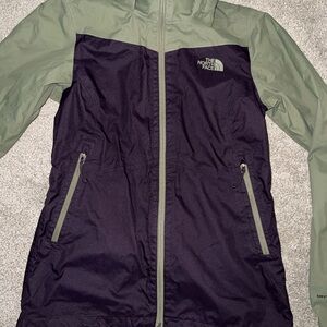 The North Face Dryvent Waterproof Jacket Green Purple Windbreaker Hike Hooded XS